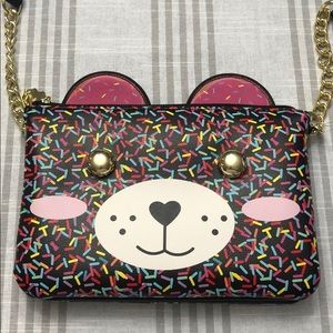 Betsey Johnson Sprinkle Bear Crossbody Purse NWT